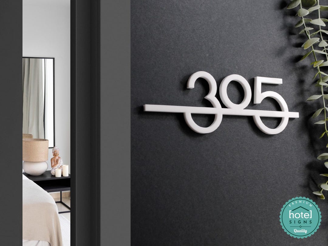 Minimalist Floating Room Number Sign 5mm Acrylic | Connected Cutout ...