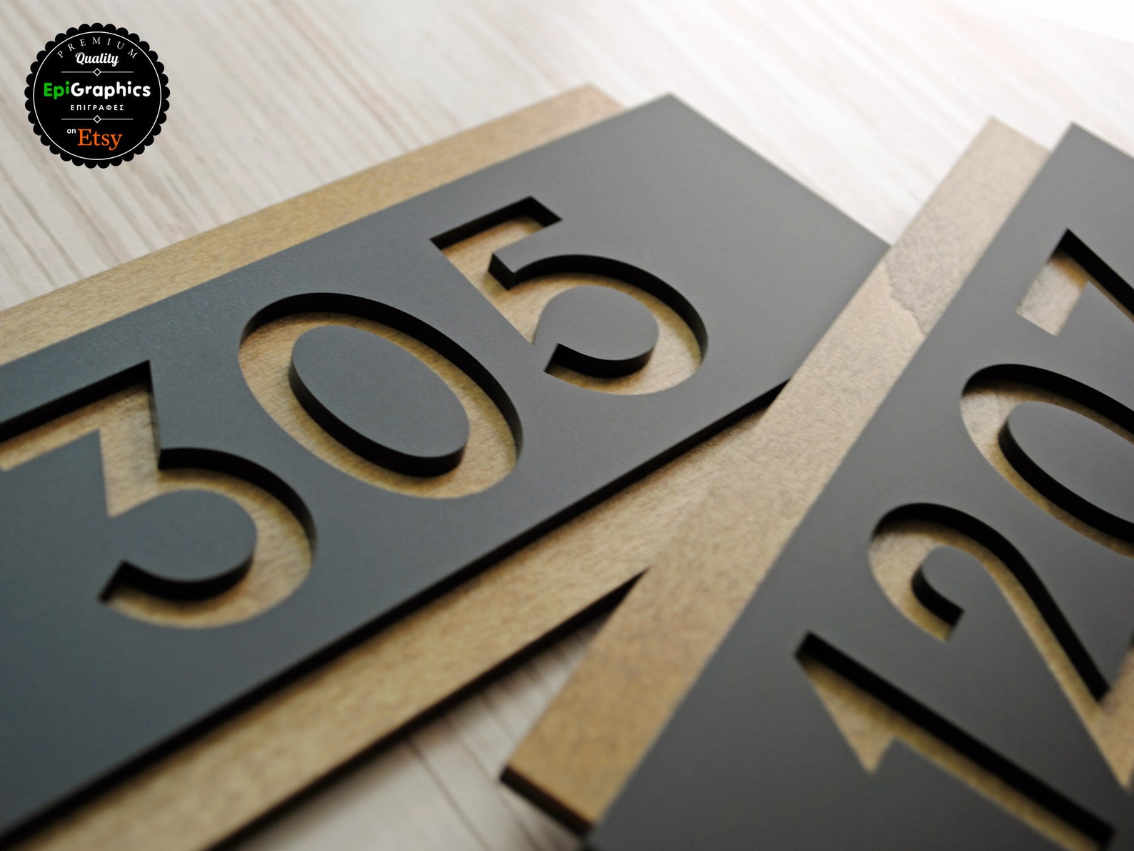 Fall Room Number Signs Modern Wood & Acrylic Room Number Sign - Hotel Apartment Door Signage ...
