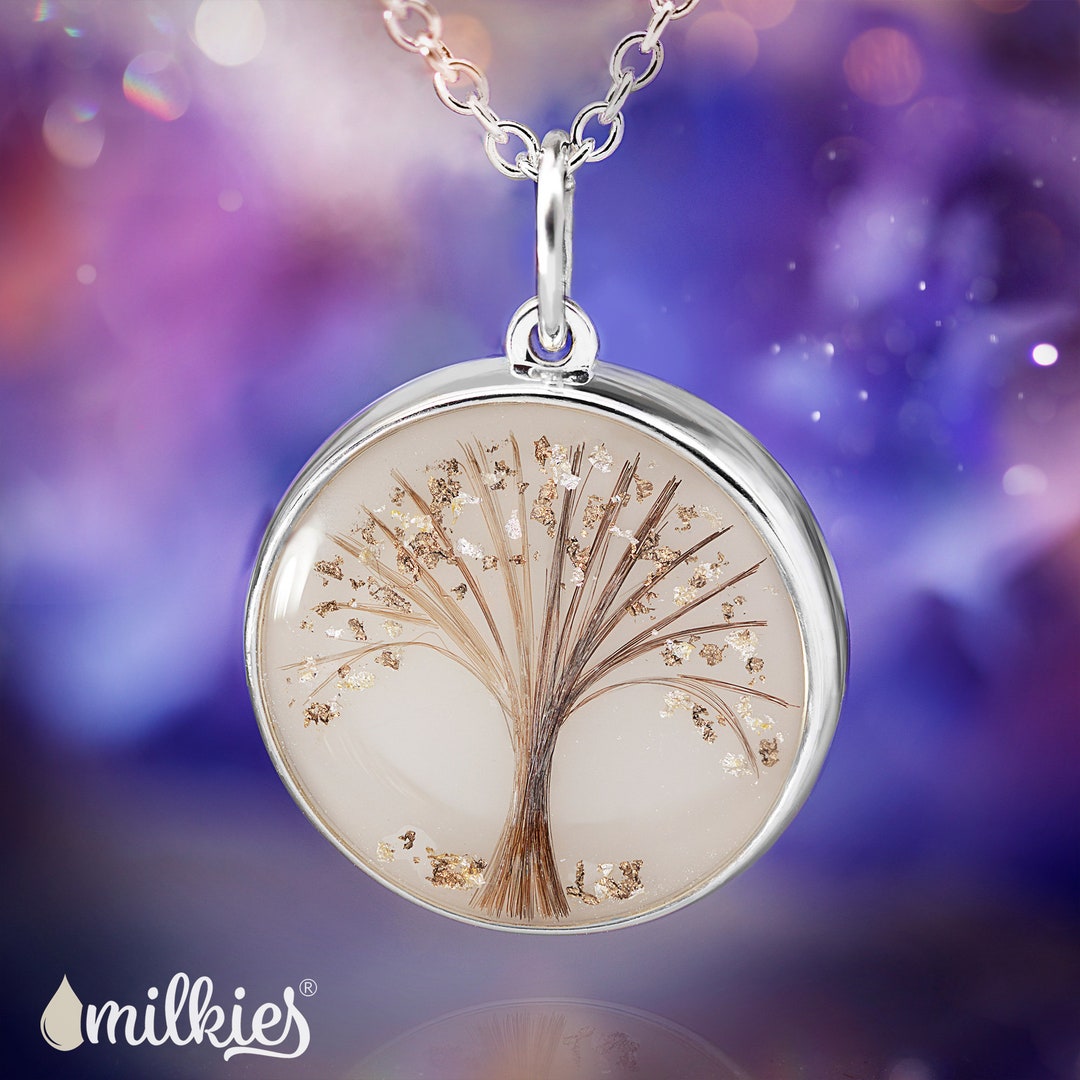 Tree of Life Made of Child's Hair Personalised Necklace Etsy