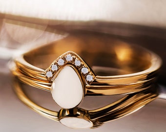 Elegant DIY Breastmilk Set Ring Together Drop Shaped Mothers Milk Jewellery Breast Milk Gift Idea Jewelry kit Keepsake Beginner Easy step