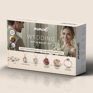 DIY Wedding Keepsake Necklace Kit – Create 18mm Pendant with Wedding Dress Bouquet Lace Veil Perfect Bridal Gift or Anniversary Keepsake