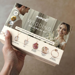 DIY Wedding Keepsake Necklace Kit – Create 18mm Pendant with Wedding Dress Bouquet Lace Veil Perfect Bridal Gift or Anniversary Keepsake
