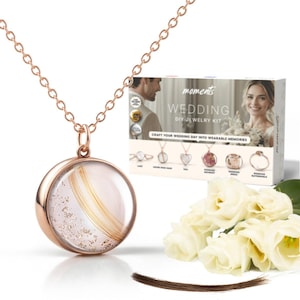 DIY Wedding Keepsake Necklace Kit – Create 18mm Pendant with Wedding Dress Bouquet Lace Veil Perfect Bridal Gift or Anniversary Keepsake