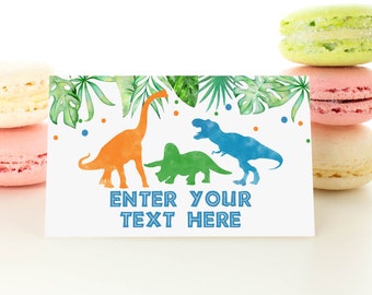 EDITABLE Dinosaur Food Cards T-Rex Food Label Dinosaur Place Cards T-Rex Table Card Dinosaur Tent Card T-Rex Buffet Label Dino Birthday 0109