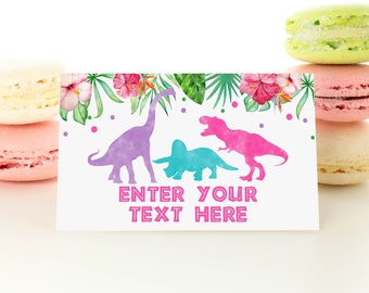 EDITABLE Dinosaur Food Cards T-Rex Food Label Dinosaur Place Cards T-Rex Table Card Dinosaur Tent Card T-Rex Buffet Label Dino Birthday 0207