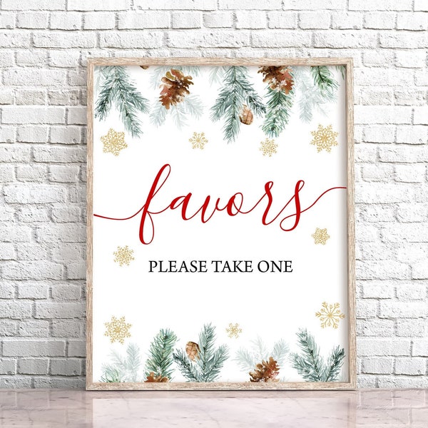 Winter Favors Sign Holiday Baby Shower Favor Sign Winter Baby Shower Please Take One Sign  Winter Baby Shower Decor Printable Sign 0132