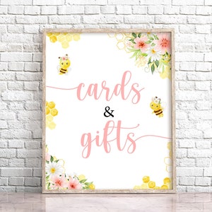 Cartões de abelha e presentes sinal mamãe para abelha rosa floral abelha cartões de chá de bebê e presentes sinal abelha mesa decoração mel abelha chuveiro babee chuveiro 0148