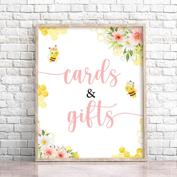 Bee Cards and Gifts Sign Mommy To Bee Pink Floral Bee Baby Shower Cards and Gifts Sign Bee Table Decor Honey Bee Shower BaBee Shower 0148