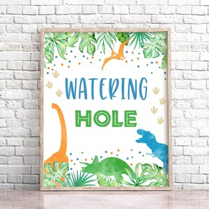 Dinosaur Watering Hole Sign Dinosaur Table Decor Printable Watering Hole Table Decor Dino Drink Table Decor Dinosaur Birthday Party 0109
