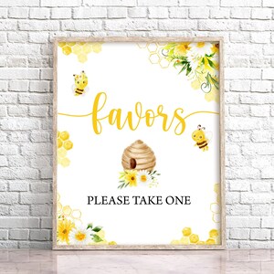 Bee Favors Sign Bumble Bee Table Decor Sign Please Take One Sign Honey Bee Table Decor Babee Shower Decor Sign 0148