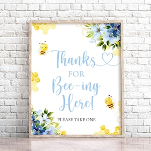 Thanks For Bee-ing Here Sign Bumble Bee Table Decor Sign Please Take One Sign Honey Bee Table Decor Babee Shower Decor Sign 0148