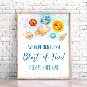 Space Favors Sign Outer Space Party Sign Galaxy Take Treat Planet Solar System Party Galaxy Rocket Ship Astronaut Birthday Decorations 0142