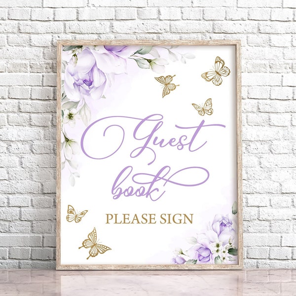 Butterfly Guest Book Etsy