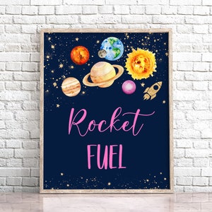 Space Rocket Fuel Party Sign Outer Space Birthday Drinks Sign Planet Solar System Party Galaxy Party Decor Drinks Table Rocket Ship 0142