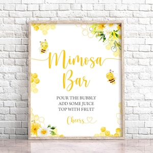 Bee Mimosa Bar Sign Bee Baby Shower Mimosa Bar Sign Bumble Bee Mom-osa Bar Sign Parents To Bee Baby Shower Honey Bee Momosa Bar Sign 0148