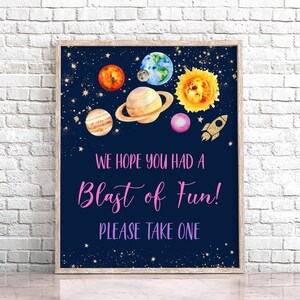 Space Favors Sign Outer Space Party Sign Galaxy Take Treat Planet Solar System Party Galaxy Rocket Ship Astronaut Birthday Decorations 0142