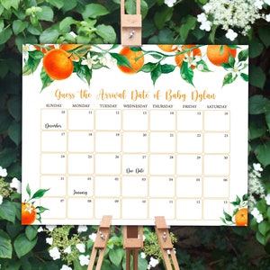 Bearbeitbare Little Cutie Guess Baby Fälligkeitskalender Gender Neutral Orange Guess Babys Geburtstag Little Cutie Fälligkeitsdatum Spielvorhersage 0147
