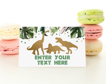 EDITABLE Dinosaur Food Cards T-Rex Food Label Dinosaur Place Cards T-Rex Table Card Dinosaur Tent Card T-Rex Buffet Label Dino Birthday 0208