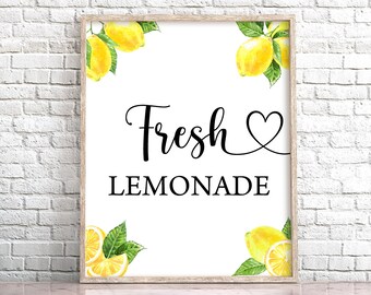 Lemonade Party Sign, Citrus Baby Shower Decor (Digital Download)