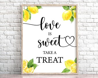 Lemon Bridal Shower Sign, Printable Citrus Decor (Digital Download)