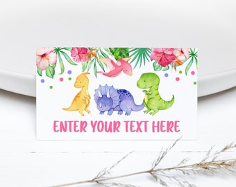 EDITABLE Dinosaur Food Cards T-Rex Food Label Dinosaur Place Cards T-Rex Table Card Dinosaur Tent Card T-Rex Buffet Label Dino Birthday 0135