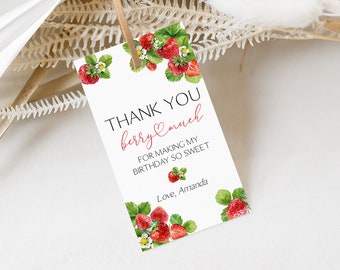 MODIFICABILE Fragola Compleanno Favore Tag Bacca Dolce Grazie Tag Fragola Tag Personalizzati Fragola Compleanno Festa Favore Mercato Degli Agricoltori 0172