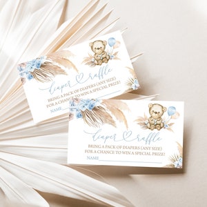 Bearbeitbare Pampas Gras Bär Baby Shower Windel Tombola Ticket Boho We Can Bearly Warten Windel Tombola Karte Boho Bär Windel Anfrage Ticket 0197