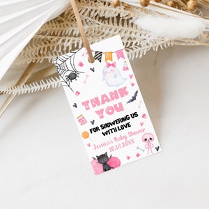 EDITABLE Little Boo Baby Shower Favor Tag A Little Boo Is Almost Due Baby Shower Favors Halloween Shower Favor Tag Halloween Girl Ghost 0154