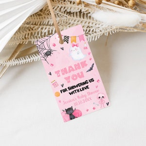 EDITABLE Little Boo Baby Shower Favor Tag A Little Boo Is Almost Due Baby Shower Favors Halloween Shower Favor Tag Halloween Girl Ghost 0154
