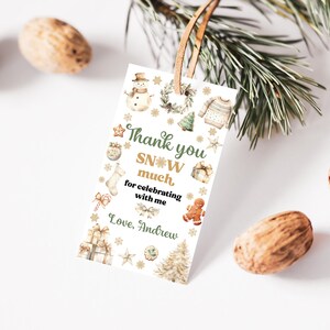 EDITABLE Winter Wonderland Birthday Favor Tag Winter Onederland Christmas Birthday Favor Tags Winter Wonderland Party Tags 0212