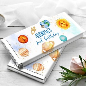 EDITABLE Outer Space Chocolate Bar Wrapper Planets Galaxy Birthday Candy Bar Wrapper Solar System Astronaut Rocket Candy Bar Wrapper  0142