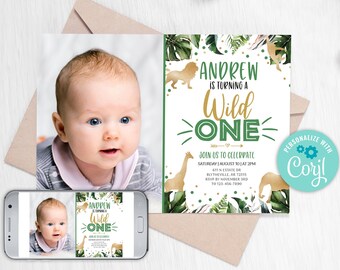 Editable Wild One Safari Birthday Invitation (Digital Download)