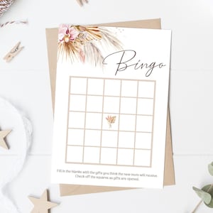 Pampas Gras Baby Shower Bingo Karten Tropical Desert Baby Shower Bingo Spiel Boho Gender Neutral Baby Shower Bingo Spiel 0151