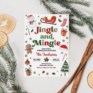EDITABLE Jingle And Mingle Christmas Party Invitation Jingle And Mingle Holiday Party Invitation Christmas Invitation Printable 0210