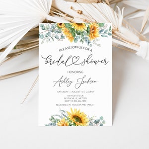 EDITABLE Sunflower Bridal Shower Invitation Watercolor Sunflower Invitation Sunflower Shower Invitation Rustic Bridal Shower Invitation 0173