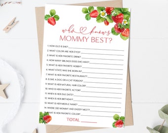 Aardbei die mama kent Beste babyshowerspel Berry Sweet Wie kent mama beste spel Aardbeibabyshower Wie kent mama beste spel 0172