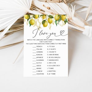 Lemon Bridal Shower I Love You Around The World Game Citrus Bridal Shower Game Summer Lemon Main Squeeze Bridal Shower Game 0199