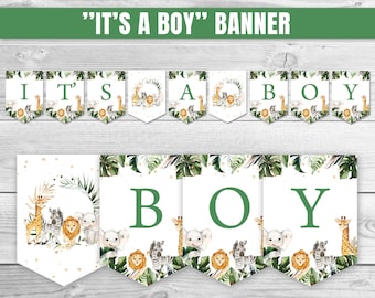 Safari Baby Shower Banner, Safari Tiere Baby Shower Banner, Dschungel Baby Shower Party Dekoration, Wilde Tiere Banner Shower Decor 0130