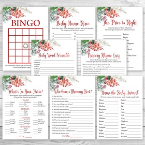 Winter Baby Shower Game Package, 8 Printable Winter Baby Shower Games Party Pack, Gender Neutral Christmas Baby Shower Games Bundle