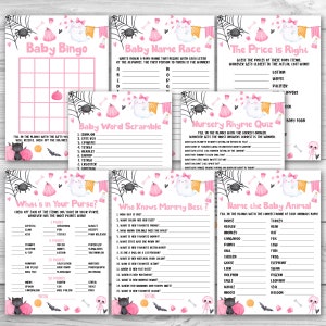 Little Boo Baby Shower Game Package 8 Printable Halloween Baby Shower Games Party Pack Ghost Baby Shower Games Bundle 0154