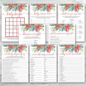 Christmas Baby Shower Game Package, 8 Printable Winter Baby Shower Games Party Pack, Gender Neutral Christmas Baby Shower Games Bundle 0132