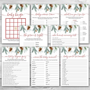 Christmas Baby Shower Game Package, 8 Printable Winter Baby Shower Games Party Pack, Gender Neutral Christmas Baby Shower Games Bundle 0132