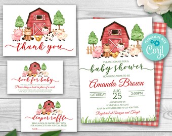 farm baby shower invitations
