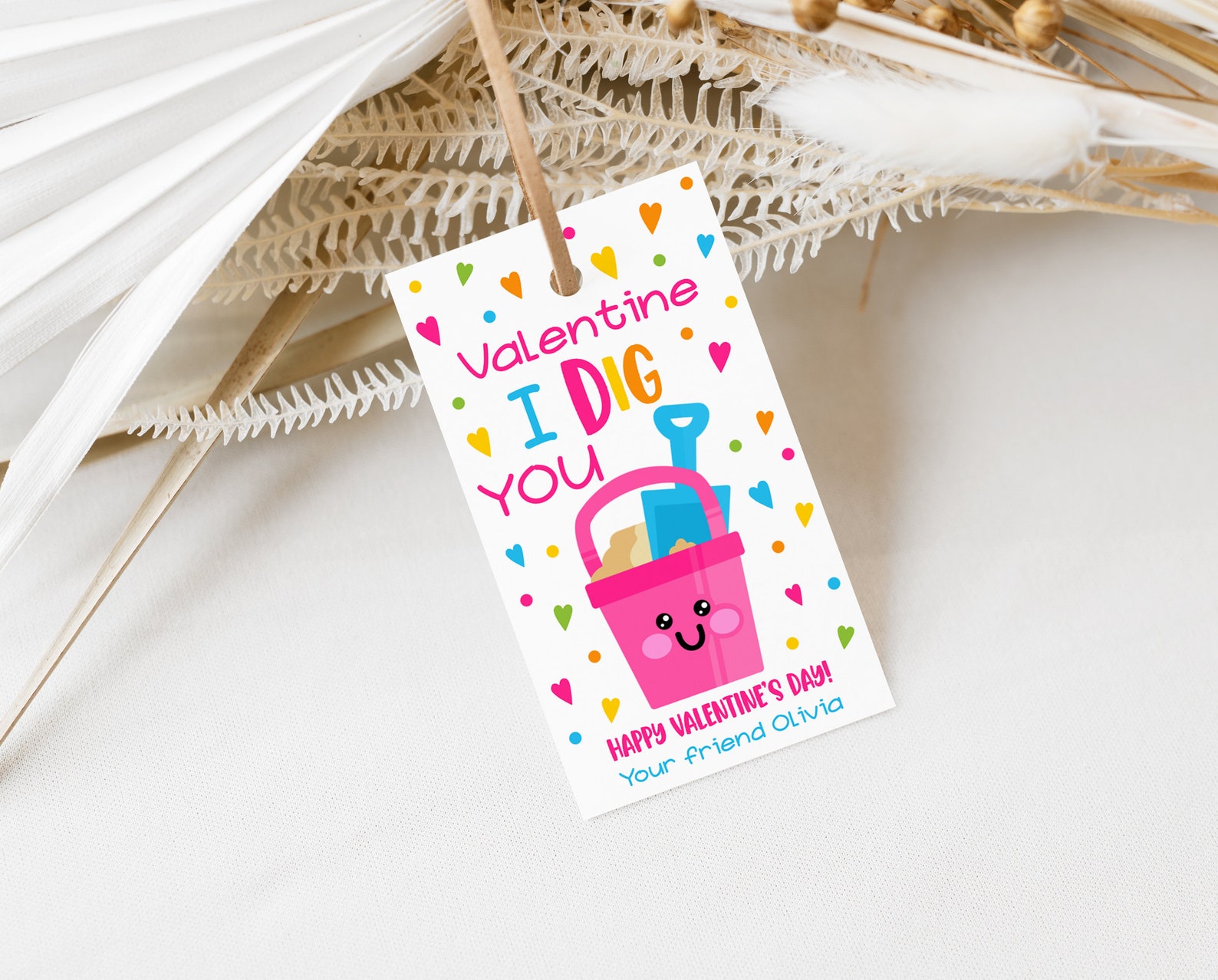 Editable Valentine I Dig You Gift Tag Shovel I Dig You Valentine Gift ...