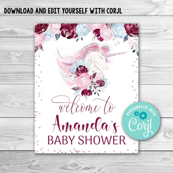 Etsy unicorn cheap baby shower