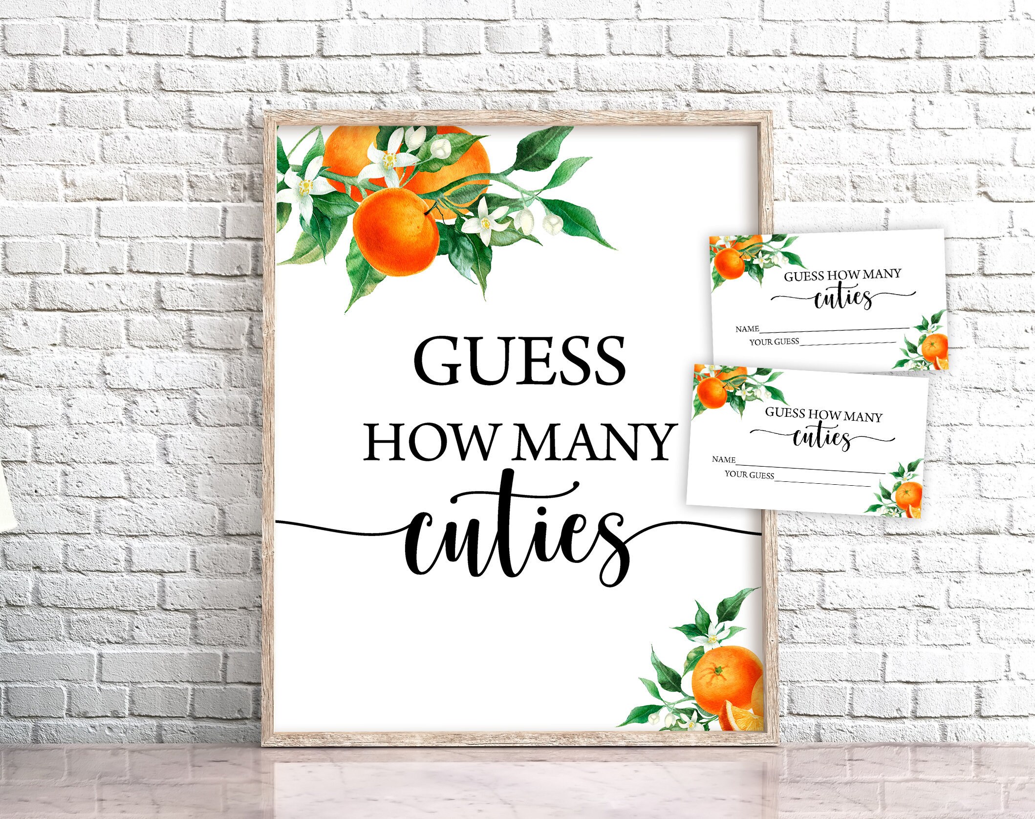 Orange Guess How Many Cuties Game Sign Orange Cuties Baby Etsy