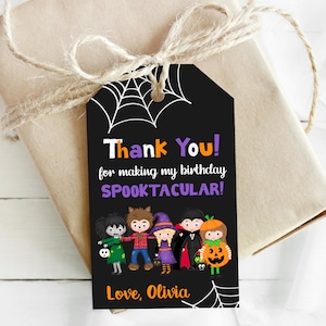 EDITABLE Halloween Treat Tags, Halloween Witch Gift Tags, Halloween Party Favor Tag, Halloween Favor Tag, Halloween Thank you Tag 0129