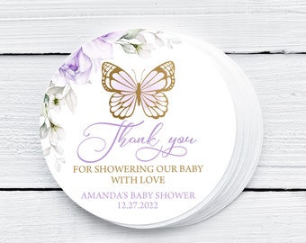 EDITABLE Butterfly Baby Shower Favor Tag Butterfly Thank You Tags