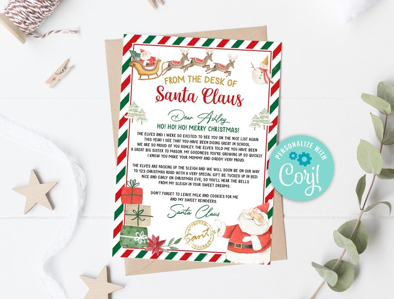 Editable Personalized Official Letter From Santa Claus Letter From the ...