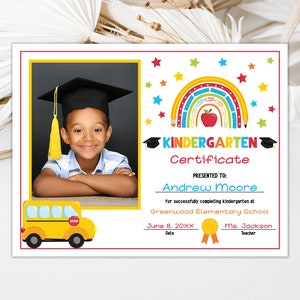 Bearbeitbares Kindergarten-Abschlusszertifikat Personalisiertes Abschlusszertifikat Letzter Tag des Kindergarten-Diplomzertifikats 0206